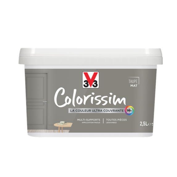 Peinture multisupport Colorissim taupe mat 2,5L - V33