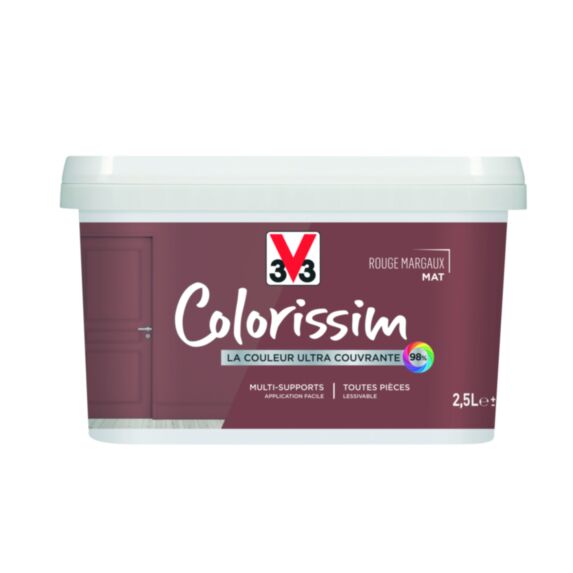 Peinture colorissim 2,5L rouge margaux mat