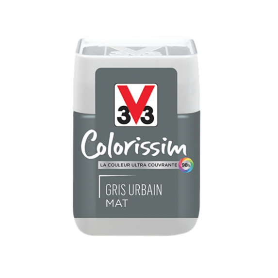 Testeur de peinture multisupport Colorissim gris urbain mat 75ml - V33