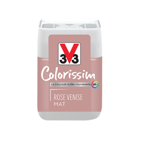 de Testeur de peinture multisupport Colorissim rose Venise mat 75ml - V33