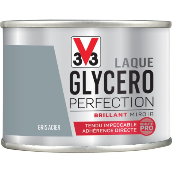 Laque glycéro brillant gris acier 125ml - V33