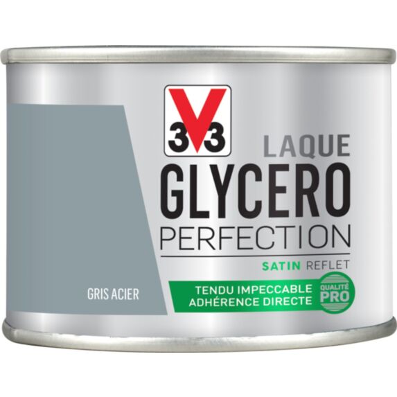 Laque glycéro gris acier satin 125ml - V33