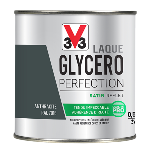 Laque glycéro multisupport Perfection anthracite satin 0,5L - V33