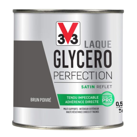 Laque glycéro brun poivre satin 0,5L - V33