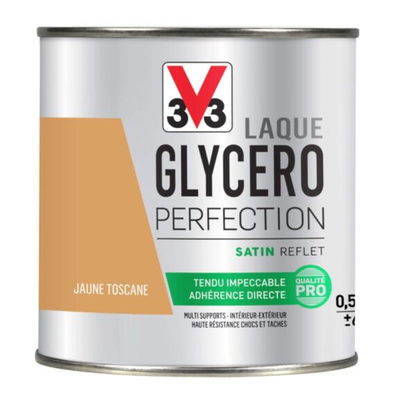 Laque glycéro satin jaune Toscane 0,5L - V33