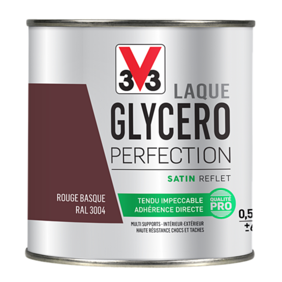 Laque glycéro multisupport Perfection rouge basque satin 0,5L - V33