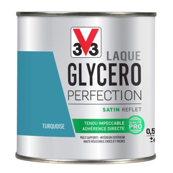 Laque glycéro satin turquoise 0,5L - V33