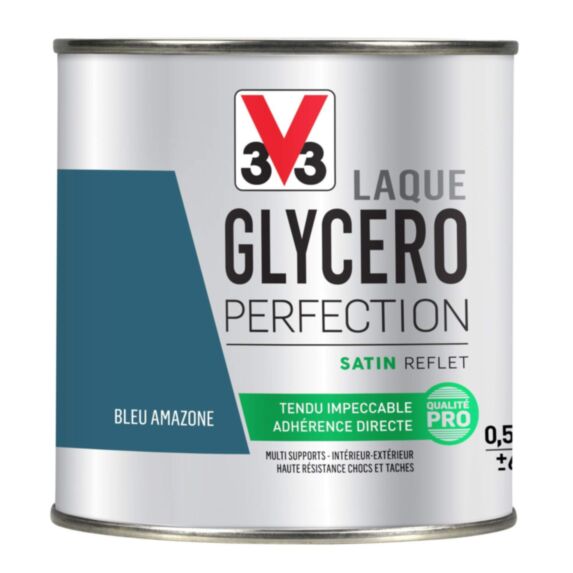 Laque glycéro satin bleu amazone 0,5L - V33
