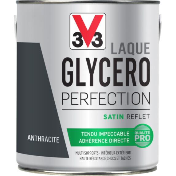 Laque glycéro multisupport Perfection anthracite satin 2L - V33
