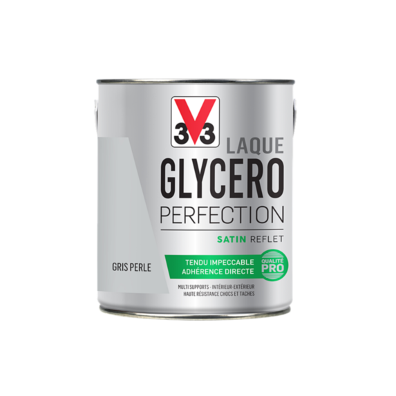 Laque glycéro multisupport Perfection gris perle satin 2L - V33