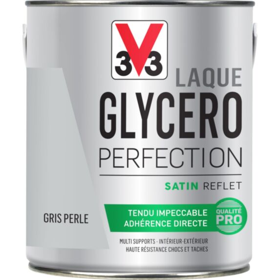 Laque glycéro multisupport Perfection gris perle satin 2L - V33