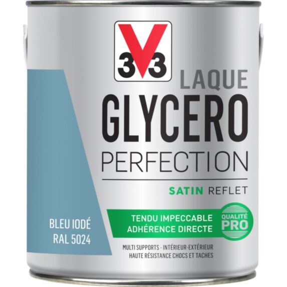 Laque glycéro multisupport Perfection bleu iode satin 2L - V33
