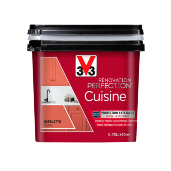 Peinture rénovation cuisine Perfection Espelette satin 0,75l - V33