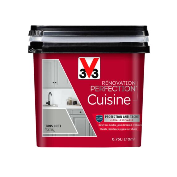 Peinture rénovation cuisine Perfection gris loft satin 0,75l - V33