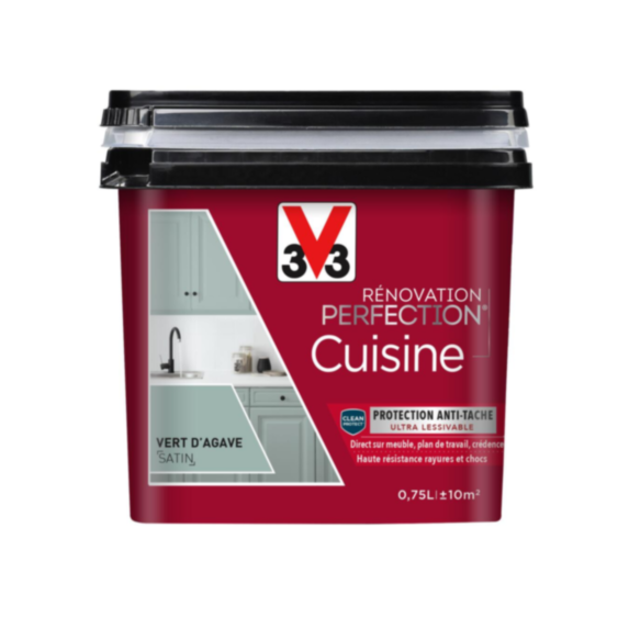 Peinture rénovation cuisine Perfection vert agave satin 0,75l - V33