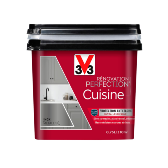 Peinture rénovation cuisine Perfection inox métallisé satin 0,75l - V33