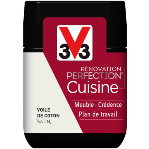 Peinture rénovation cuisine Perfection voile de coton satin testeur 75ml - V33