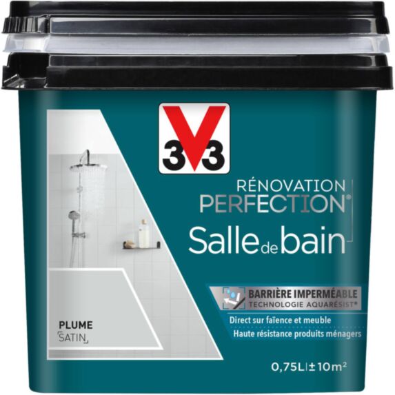 Peinture rénovation salle de bain plume satin 0,75l - V33