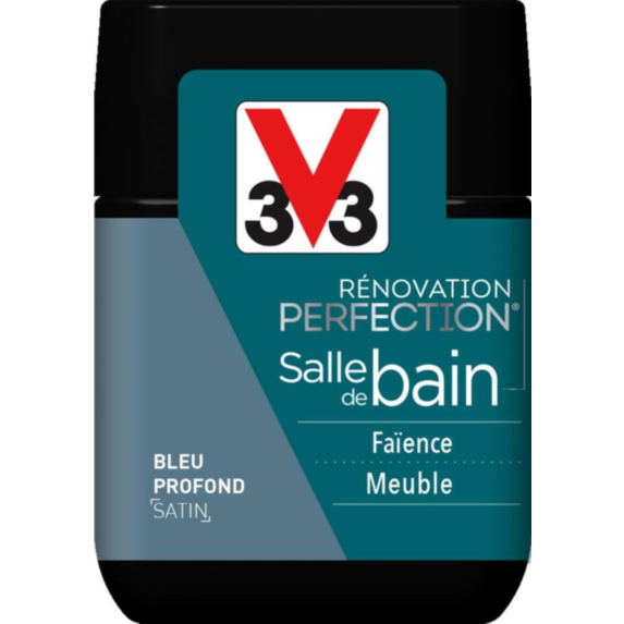 Testeur rénovation salle de bain bleu profond satin 75ml - V33