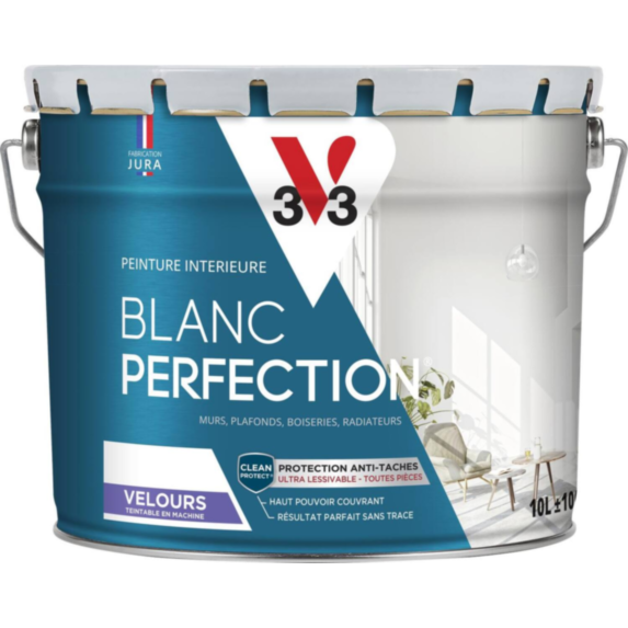 Peinture Murs et Plafonds Perfection blanc Velours 10L - V33