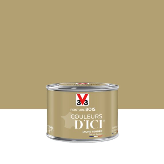 Peinture bois Couleurs d’ici 125ml jaune tendre – V33