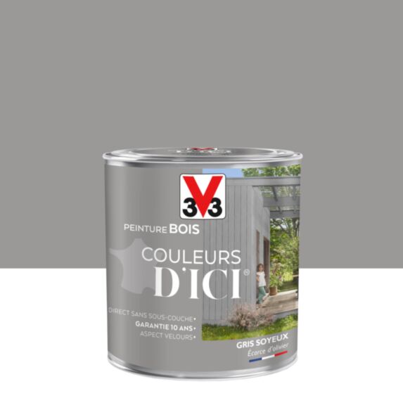 PEINTURE V33  BOIS COULEURS D’ICI ®  GRIS SOYEUX 0,5 L