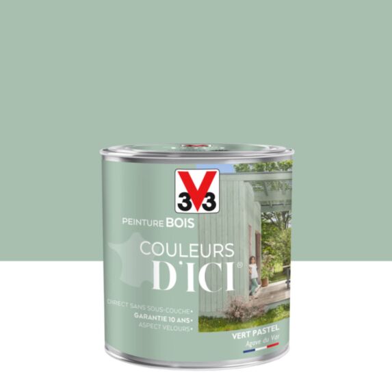 PEINTURE V33  BOIS COULEURS D’ICI ®  VERT PASTEL 0,5 L