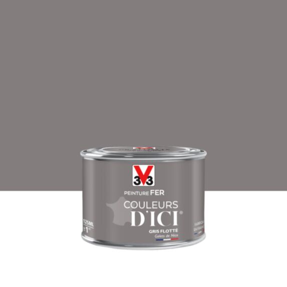 PEINTURE V33  FER COULEURS D’ICI ®  GRIS FLOTTE 125 ML
