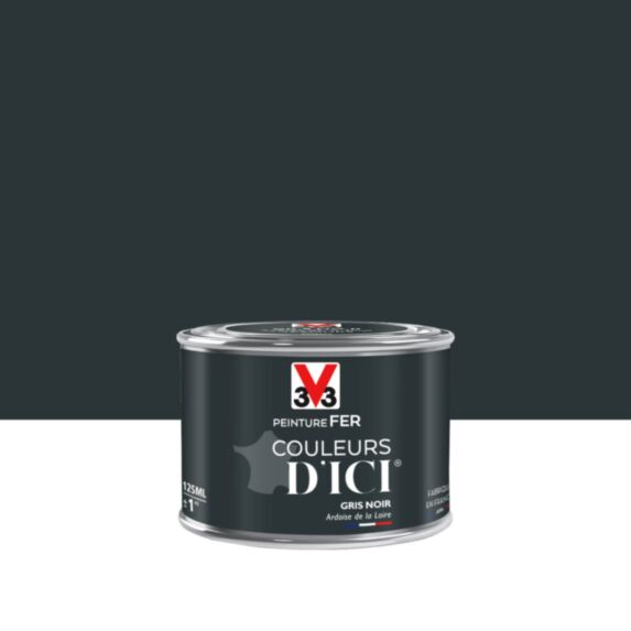 PEINTURE V33  FER COULEURS D’ICI ®  GRIS NOIR 125 ML