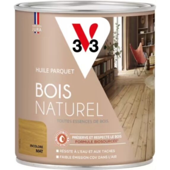 Huile de protection de bois nature intérieur incolore 0,75 L - V33