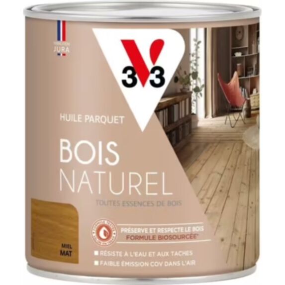 Huile de protection de bois nature intérieur miel 0,75 L - V33