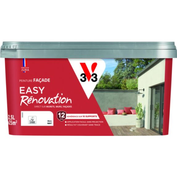 Peinture façade easy-rénovation 2,5 l blanc
