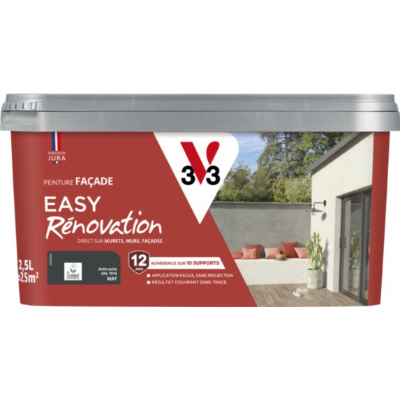 Peinture façade easy-reno 2,5 l ton pierre