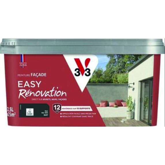 Peinture facade easy-réno 2,5 l noir