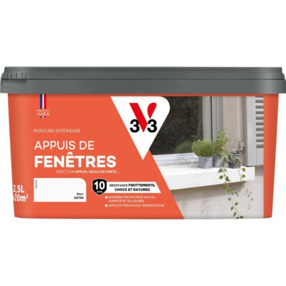 Peinture extérieure Appui de fenêtre blanc 2,5L - V33