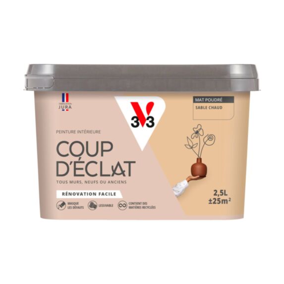 Peinture intérieure mat Coup d'Éclat sable chaud 2,5 L - v33
