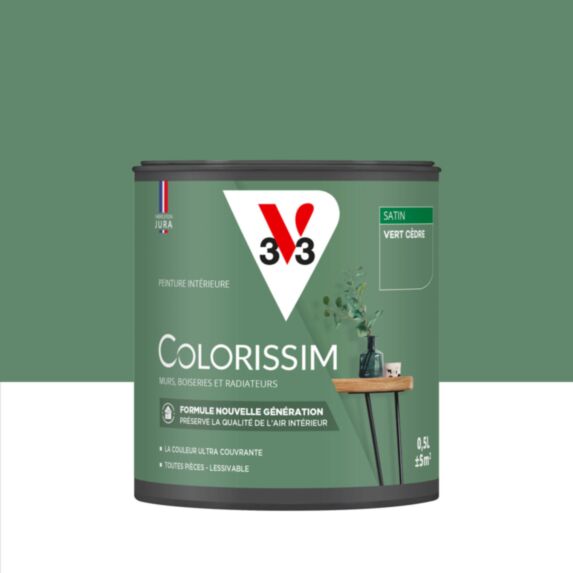 Peinture intérieure Colorissim® Vert Cèdre Satiné 0,5L - V33