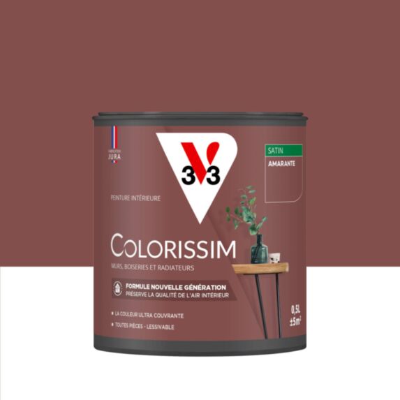 Peinture intérieure Colorissim® Amarante Satiné 0,5L - V33