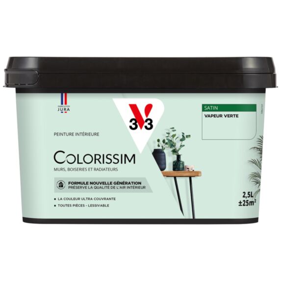 Peinture colorissim 2,5 l satin vert vapeur