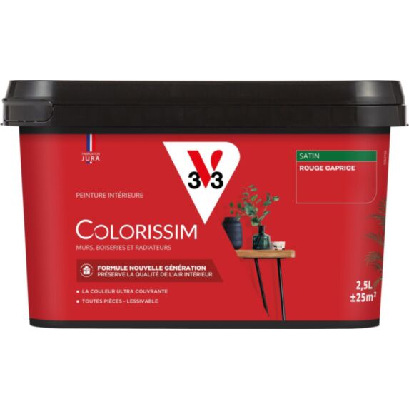 Peinture colorissim 2,5 l satin rouge caprice