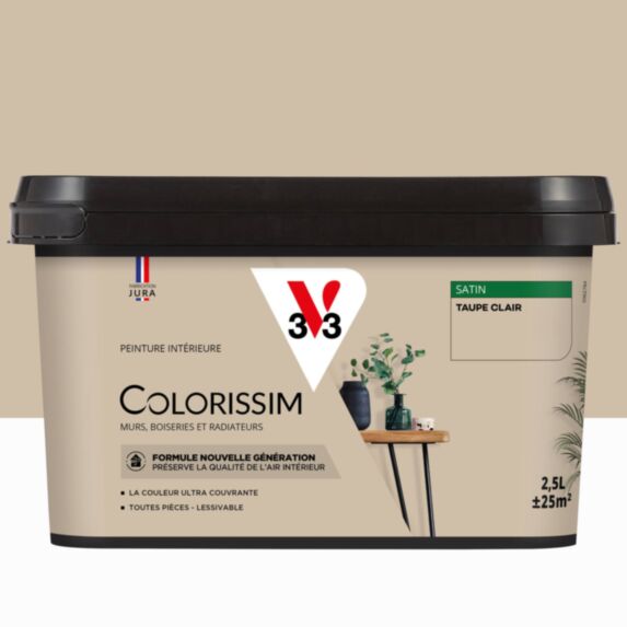Peinture intérieure Colorissim® Taupe Clair Satiné 2,5L - V33