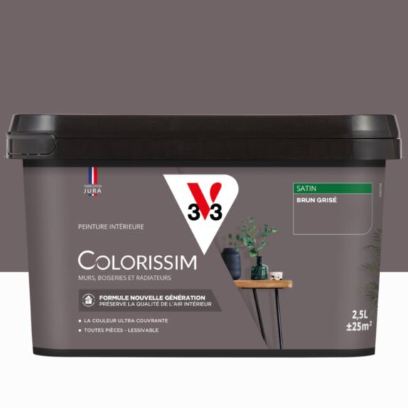Peinture colorissim 2,5 l satin brun grisé
