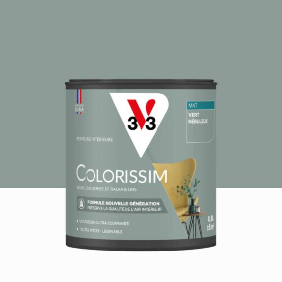 Peinture intérieure Colorissim® Vert Nébuleux Mat 0,5L - V33