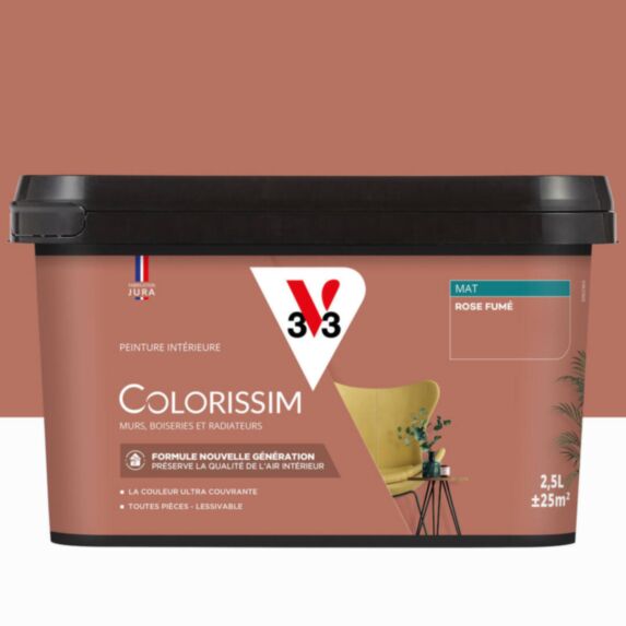 Peinture intérieure Colorissim® Rose Fumé Mat 2,5L - V33