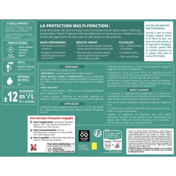 Saturateur Haute Protection Chêne Clair Mat 6L - V33