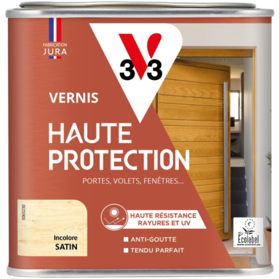 Vernis Haute Protection Ecolabel incolore Satin 0,5L - V33