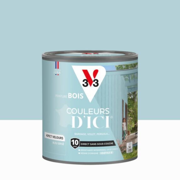 Peinture Bois Couleurs D’Ici® Bleu Grisé 0,5L - V33
