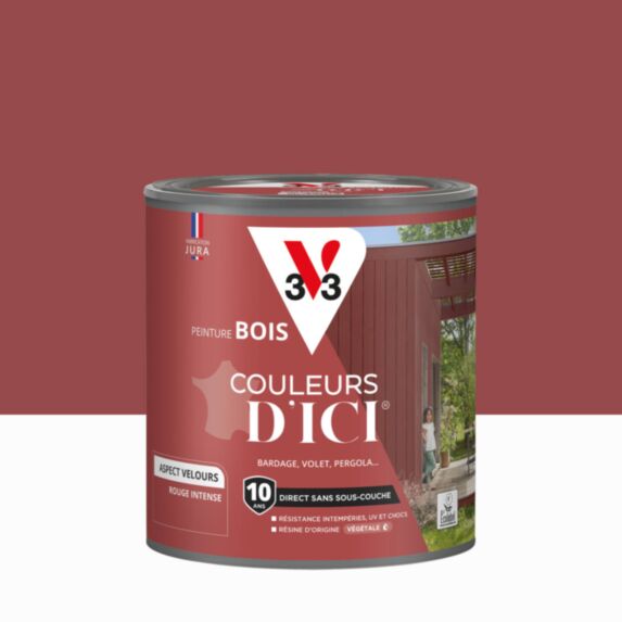 Peinture Bois Couleurs D’Ici® Rouge Intense 0,5L - V33