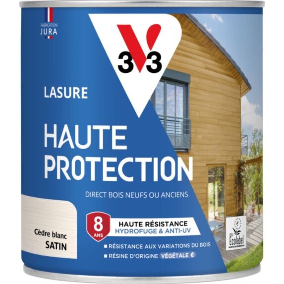 Lasure Haute Protection cèdre blanc Satin 0,75L - V33