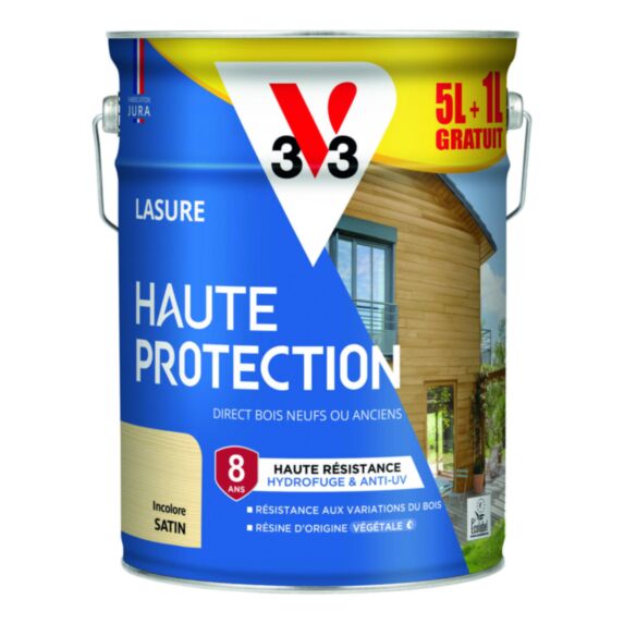 Lasure haute protection 5 l incolore  + 1 l offert